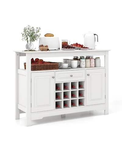 Buffet Sideboard Wine Liquor Coffee Bar Cabinet with Removable Wine Rack