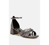 Babylon Low Block Heel Rhinestone Sandals