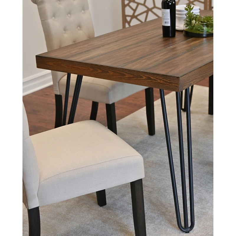 Streamdale Furniture 7-Piece Dining Set, Hairpin Dining Table with 6 Chairs, 4 Color Options