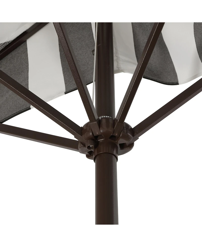 Jonathan Y 9ft Half Market Umbrella, Scalloped Fringe, Crank, Button Tilt, Uv Protection