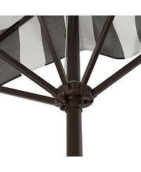 Jonathan Y 9ft Half Market Umbrella, Scalloped Fringe, Crank, Button Tilt, Uv Protection