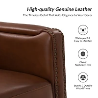Hulala Home Pascual Contemporary 29'' Wide Genuine Leather Swivel Chair