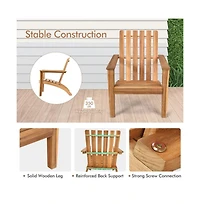 Givimo Outdoor Patio Acacia Wood Adirondack Lounge Armchair
