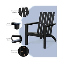 Givimo Outdoor Patio Acacia Wood Adirondack Lounge Armchair