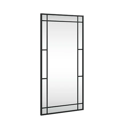 vidaXL Wall Mirror Black 15.7"x31.5" Rectangle Iron