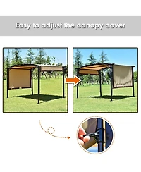 Skonyon 12 x 9 Feet Outdoor Pergola Gazebo with Retractable Canopy Shades