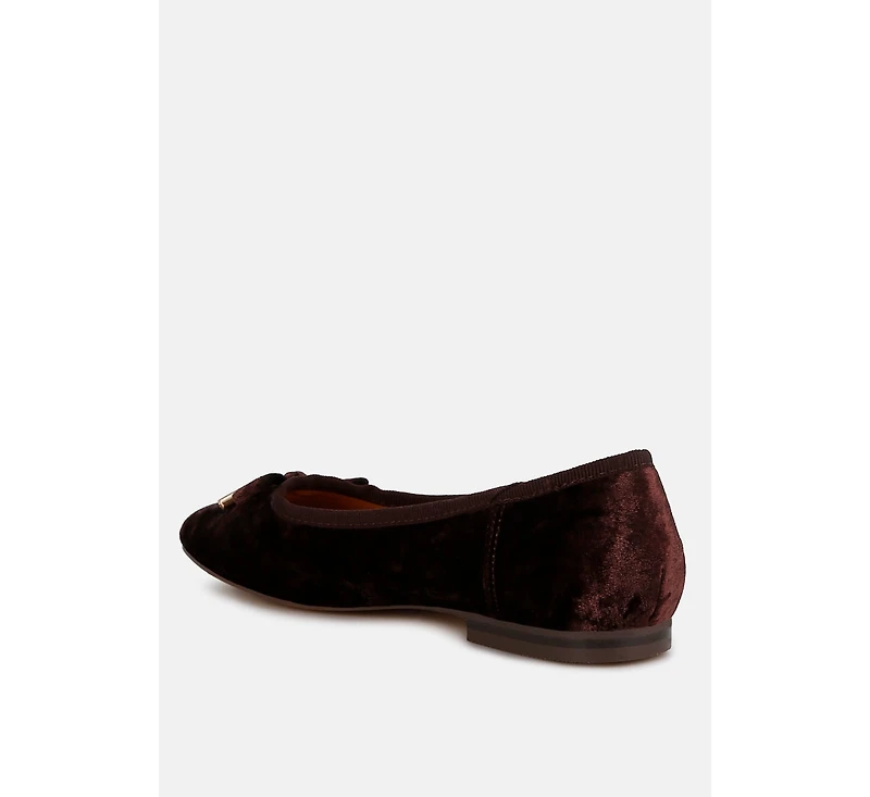Buckrose Velvet Bow Ballerinas