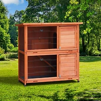 Streamdale 2-Story Outdoor Rabbit Hutch with Run & Removable Trays