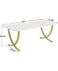 Tribesigns Executive Desk, 63” W x 31.5” D Large Office Desk, Modern Computer Desk Conference Table Meeting Room Table, Business Furnitu