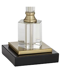 Vienna Full Spectrum Lana Modern Table Lamp 38 1/2" Tall Clear Crystal Glass Column White Drum Shade for Bedroom Living Room Bedside Nightstand O