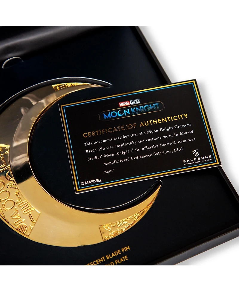 Marvel Studios Moon Knight 14KT Gold Crescent Blade Replica Limited Edition Enamel Pin Sdcc 2022 Exclusive | Metal Brooch Badge Accessories For Backpa