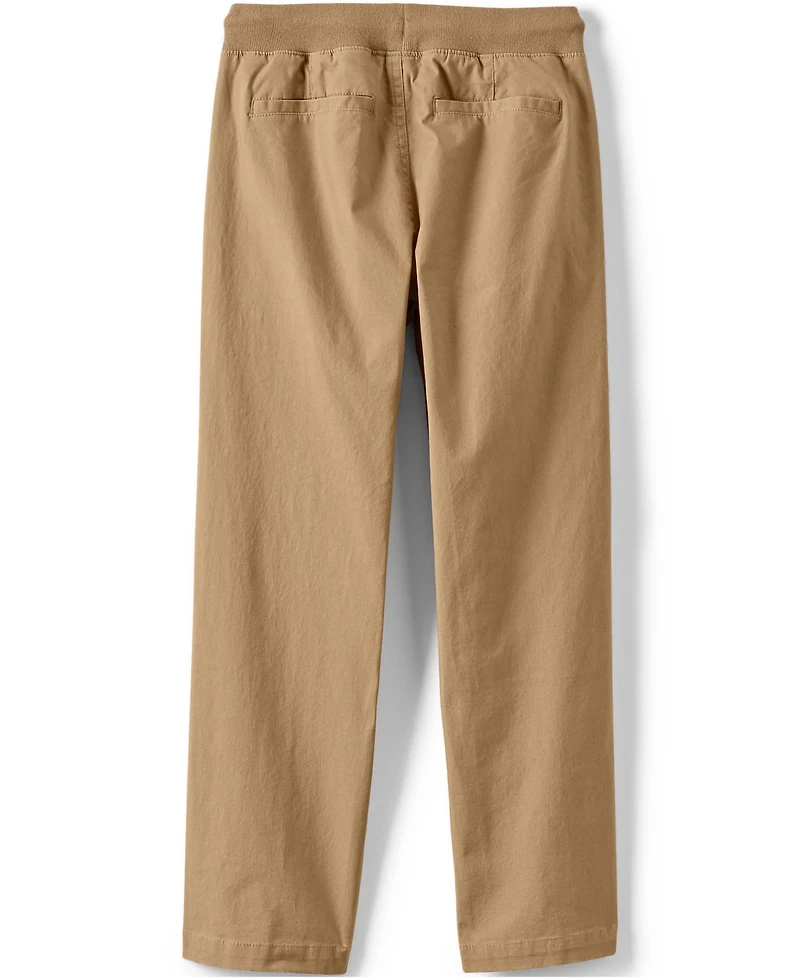 Lands' End Boys Husky Stretch Soft Rib Waist Iron Knee Pull On Pants