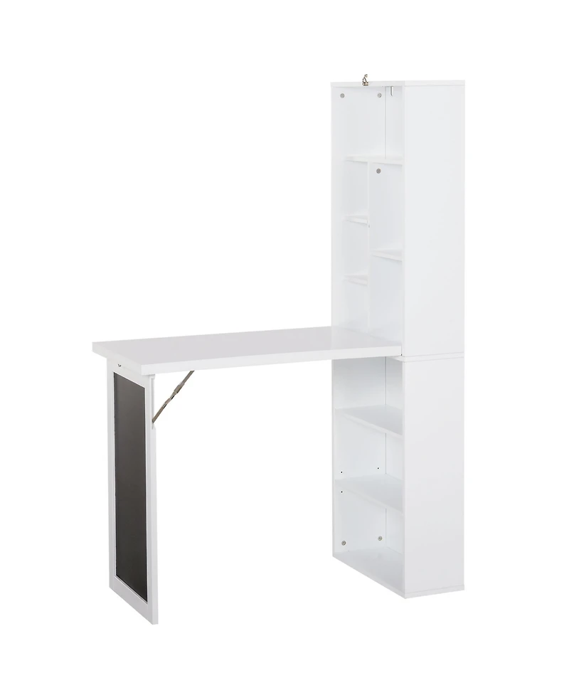 Homcom Convertible Desk with board & Shelf Multi-Function Table,