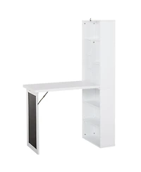 Homcom Convertible Desk with board & Shelf Multi-Function Table,