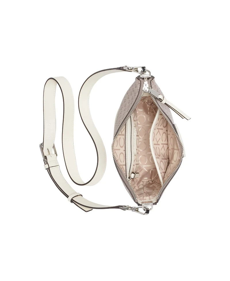 Calvin Klein Ash Signature Adjustable Top Zipper Crossbody