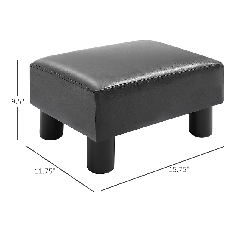 Modern Small Ottoman Footrest Pu Leather Footstool Recgular Seat Stool