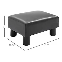 Modern Small Ottoman Footrest Pu Leather Footstool Recgular Seat Stool