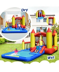 Sugift Inflatable Water Slide Castle Kids Bounce House with 480W Blower