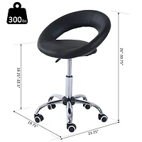 Homcom Adjustable Swivel Hydraulic Leather Salon Stool Rolling Chair,