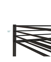 Sugift Low Profile Twin Over Metal Bunk Bed with Full-length Guardrails