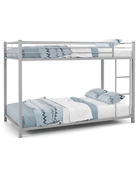 Sugift Low Profile Twin Over Metal Bunk Bed with Full-length Guardrails