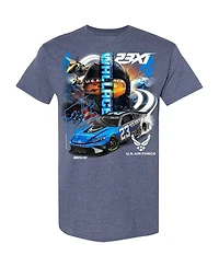 23xi Racing Men's Heather Navy Bubba Wallace U.s. Air Force Car T-Shirt