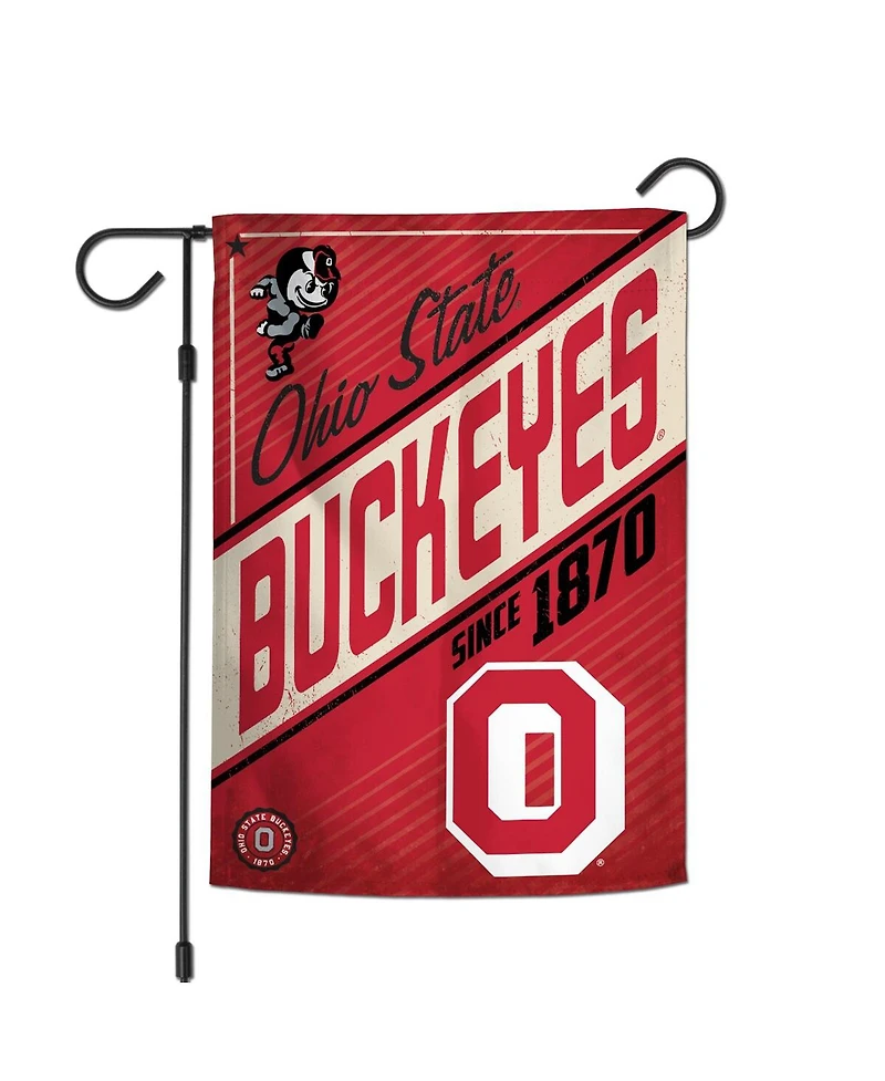 WinCraft Ohio State Buckeyes 12" x 18" Throwback Logo Double-Sided Garden Flag
