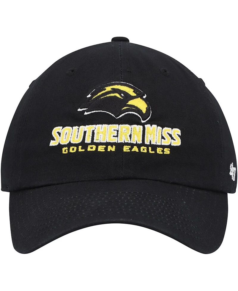 '47 Brand Men's Black Southern Miss Golden Eagles Clean Up Adjustable Hat