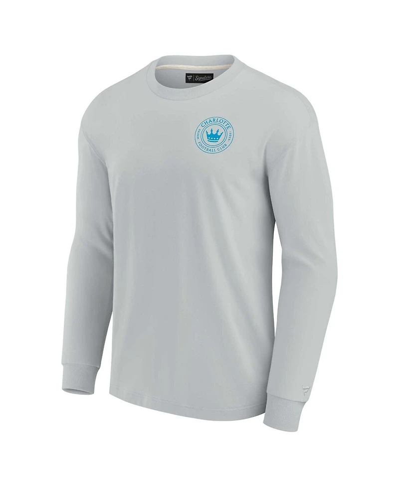 Fanatics Men's and Women's Gray Charlotte Fc Elements Super Soft Long Sleeve T-Shirt