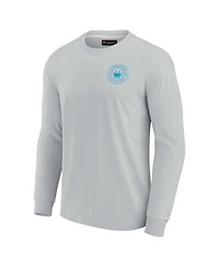 Fanatics Men's and Women's Gray Charlotte Fc Elements Super Soft Long Sleeve T-Shirt