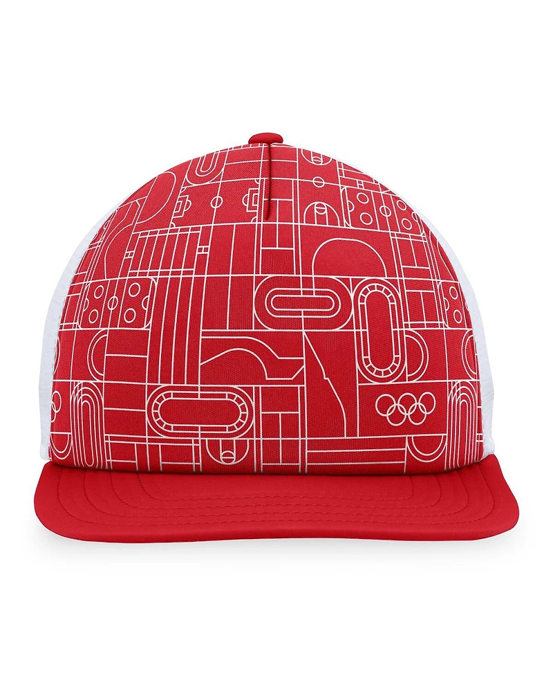 Fanatics Men's Red Olympic Games Five-Panel Trucker Snapback Hat