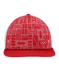 Fanatics Men's Red Olympic Games Five-Panel Trucker Snapback Hat