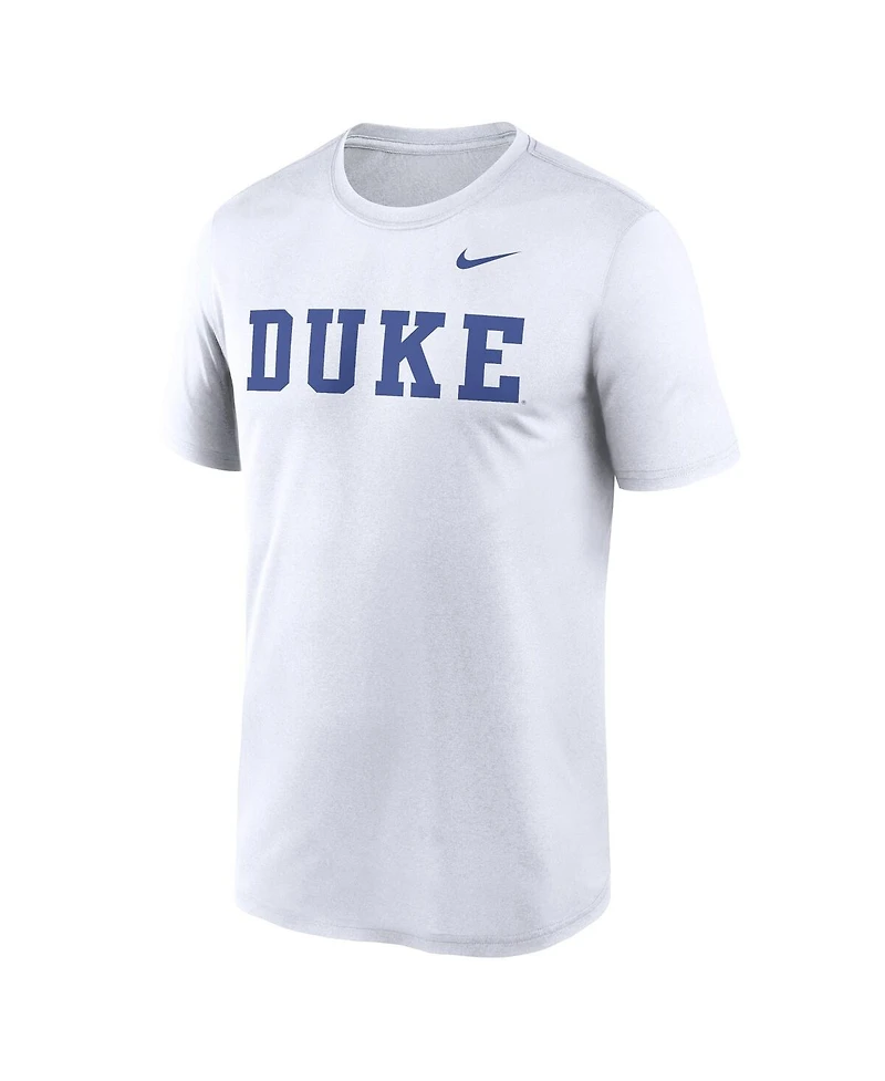 Nike Men's White Duke Blue Devils Primetime Legend Wordmark T-Shirt