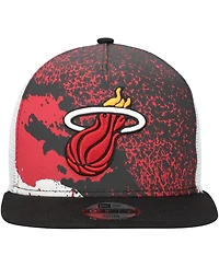 New Era Big Boys and Girls Black Miami Heat Court Sport 9FIFTY Snapback Hat