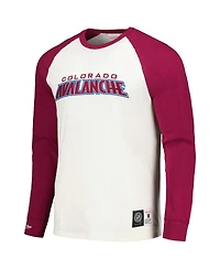 Mitchell & Ness Men's Cream Colorado Avalanche Legendary Slub Vintage Raglan Long Sleeve T-Shirt