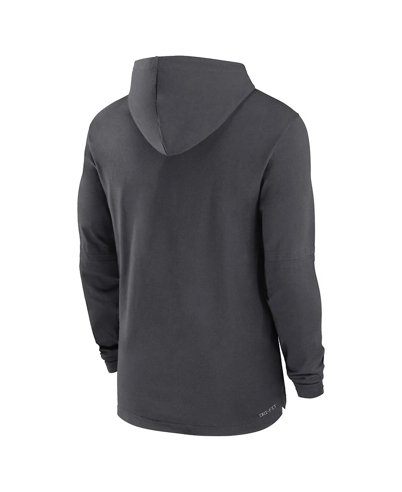 Jordan Men's Anthracite Ucla Bruins Sideline Hoodie Performance Long Sleeve T-Shirt