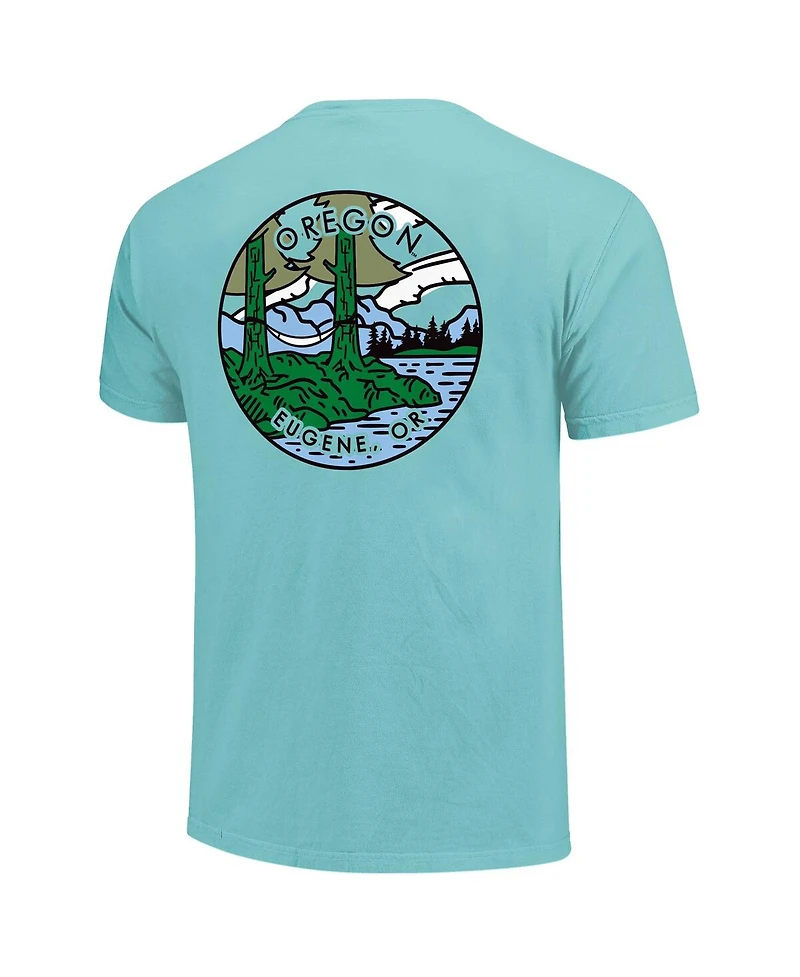 Image One Men's and Women's Teal Oregon Ducks Scenic Comfort Colors T-Shirt