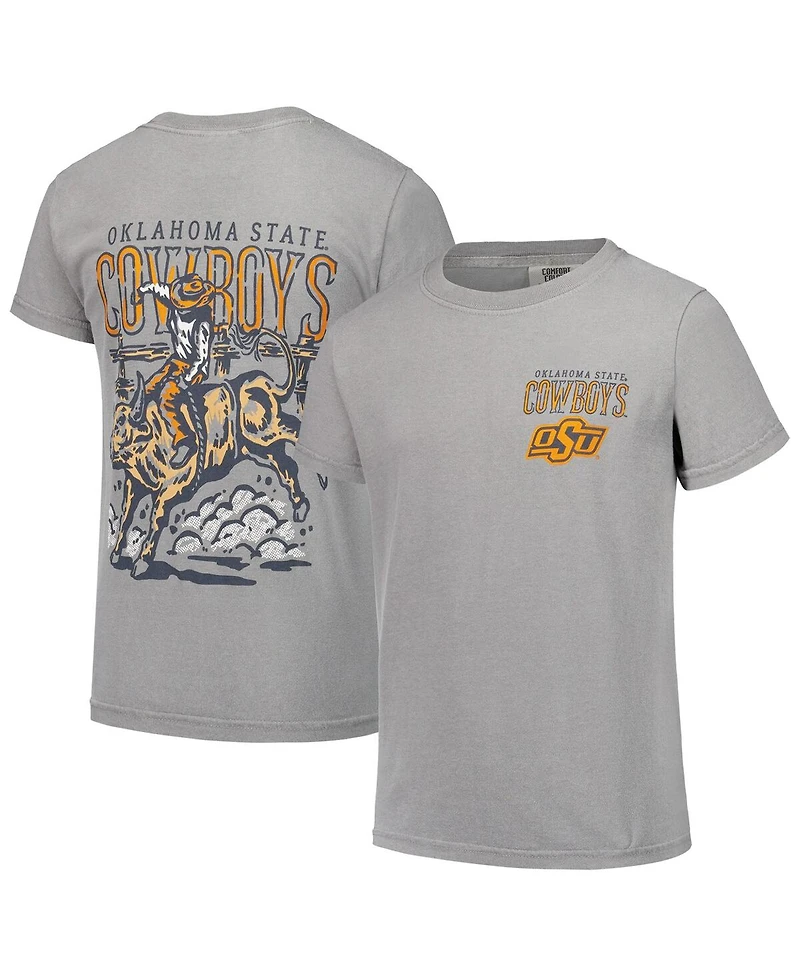 Image One Big Boys and Girls Gray Oklahoma State Cowboys Hyperlocal Comfort Colors T-Shirt