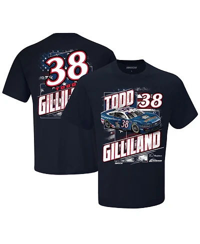 Checkered Flag Sports Men's Navy Todd Gilliland Quincy Compressors Patriotic Car T-Shirt
