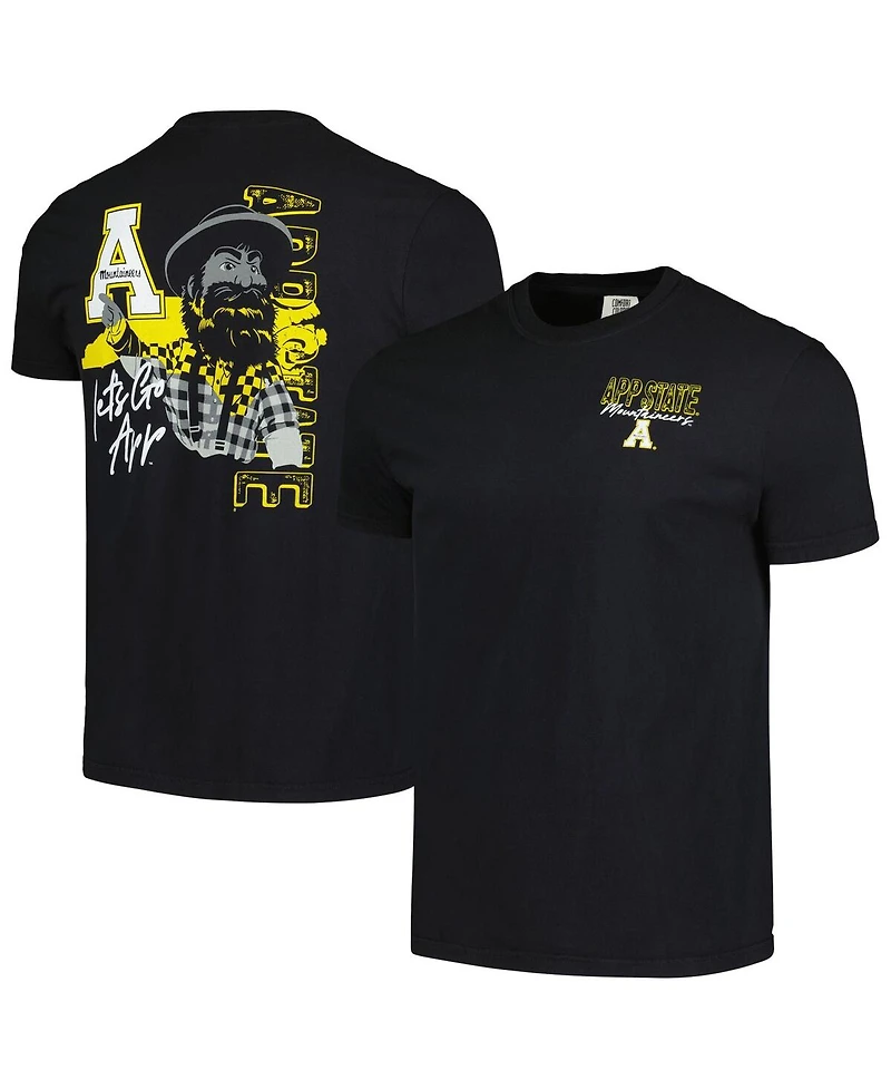 Image One Men's Black Appalachian State Mountaineers Hyperlocal Comfort Colors T-Shirt