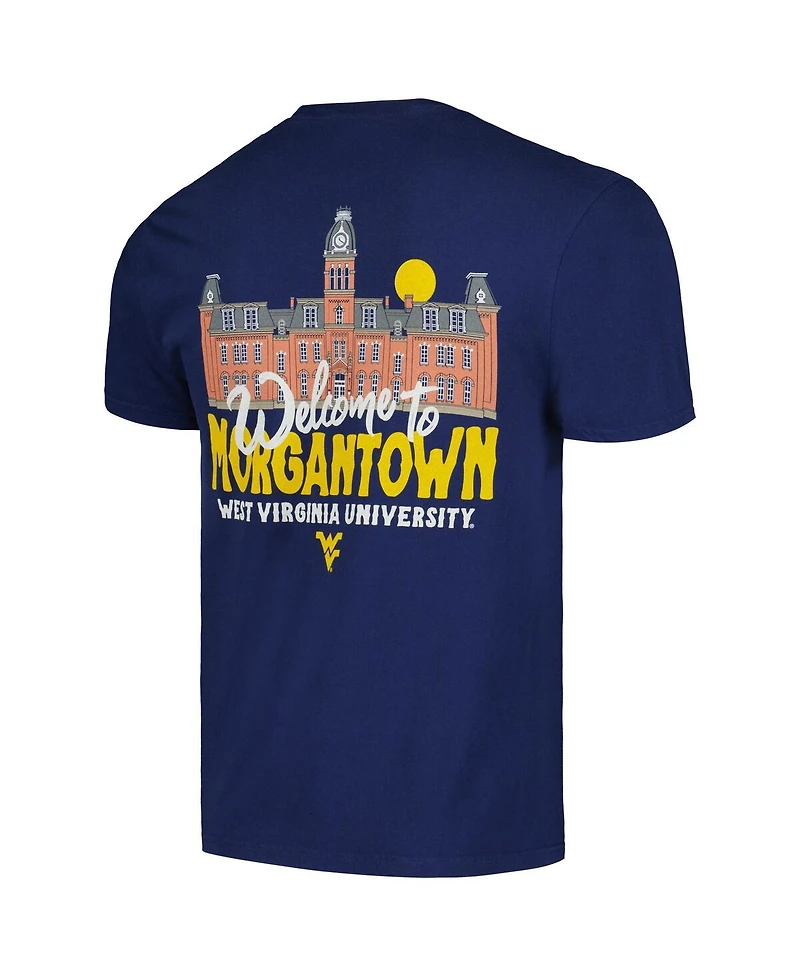 Image One Men's and Women's Navy West Virginia Mountaineers Hyper Local Welcome to Campus T-Shirt