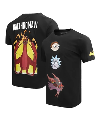 Freeze Max Men's Black Rick And Morty Balthromaw Year of the Dragon T-Shirt