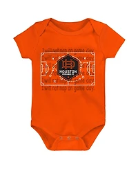 Outerstuff Baby Boys and Girls Orange/Black/Gray Houston Dynamo Fc 3-Pack Bodysuit Set