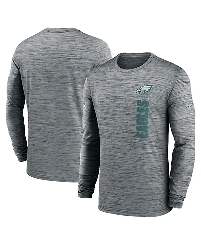 Nike Men's Gray Philadelphia Eagles 2024 Sideline Velocity Performance Long Sleeve T-Shirt
