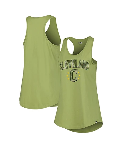 New Era Women's Olive Cleveland Guardians Armed Forces Day Tank Top