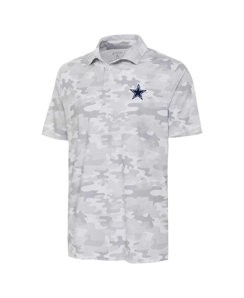 Antigua Men's White Dallas Cowboys Collide Tonal Star Polo
