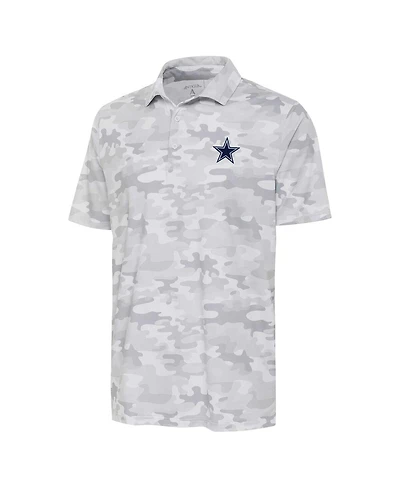 Antigua Men's White Dallas Cowboys Collide Tonal Star Polo