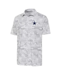 Antigua Men's White Dallas Cowboys Collide Tonal Star Polo