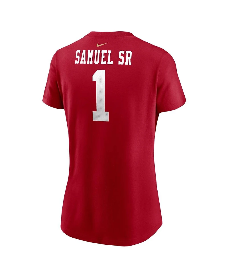 Nike Women's Deebo Samuel Sr Scarlet San Francisco 49ers Player Name Number T-Shirt