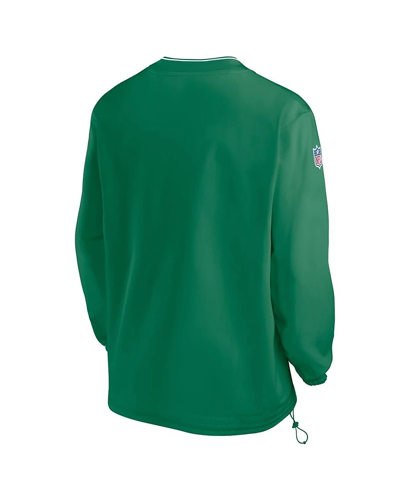 Nike Men's Kelly-Green Philadelphia Eagles Throwback Logo Long-Sleeve V-Neck Windshirt